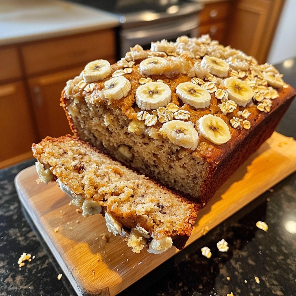 Healthy Banana Bread with Oats Recipe