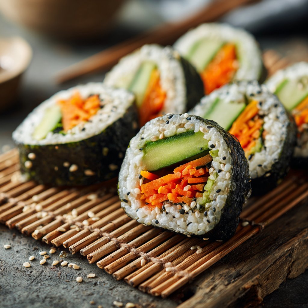 Healthy Lunch Vegetable Sushi Rolls