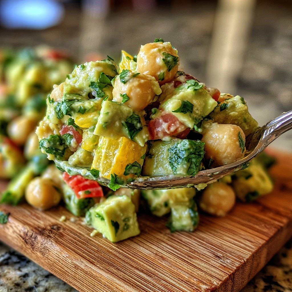 Healthy & Light Avocado Chickpea Salad