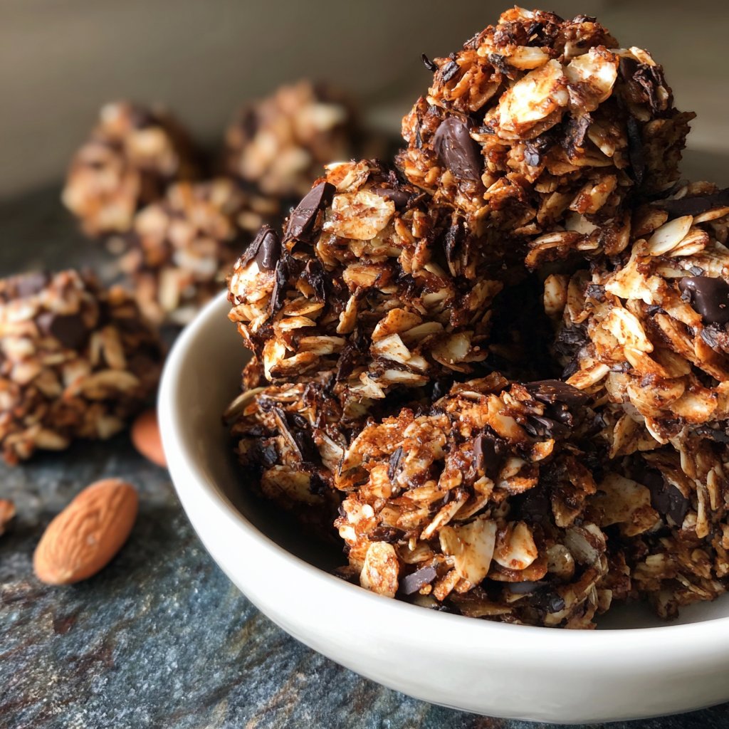 Chocolate Almond Coconut Granola Bites
