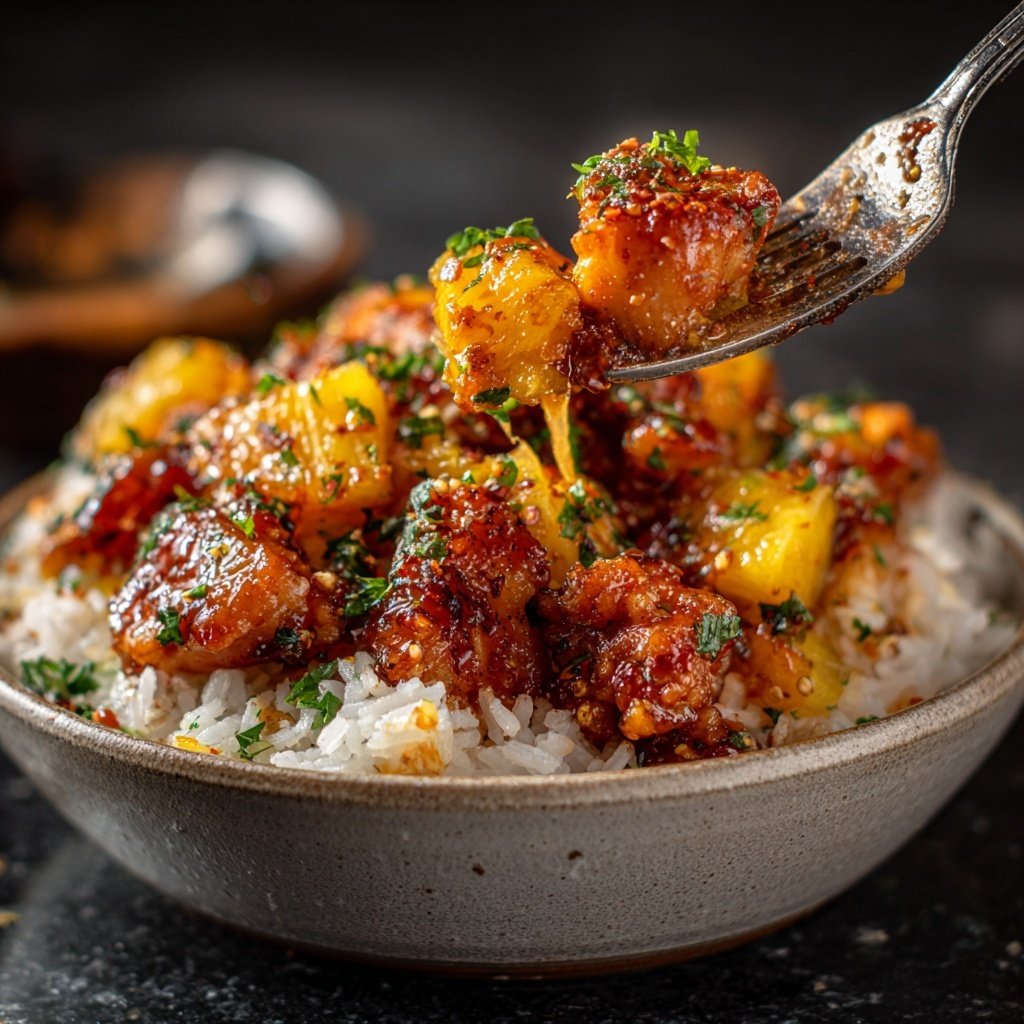 Sticky Pineapple Chicken And Rice
