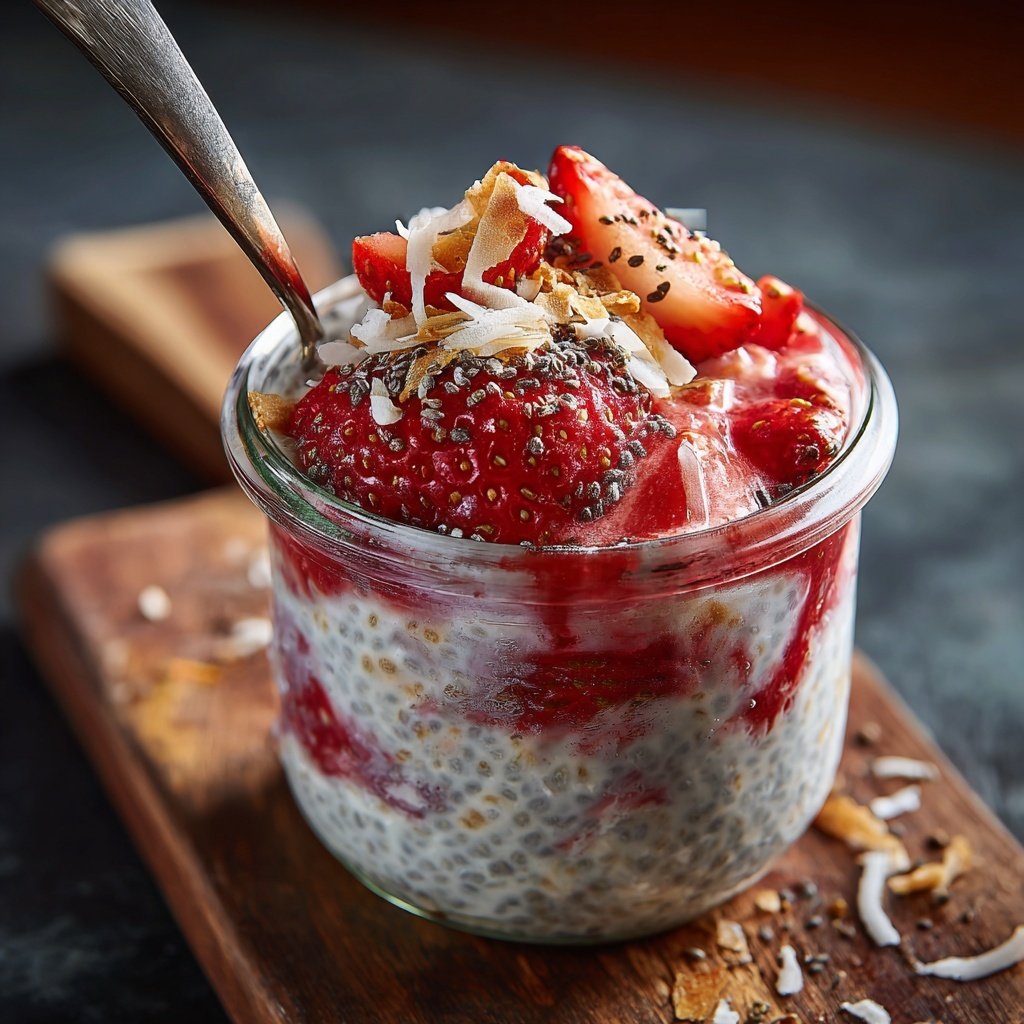 Strawberry Coconut Chia Pudding