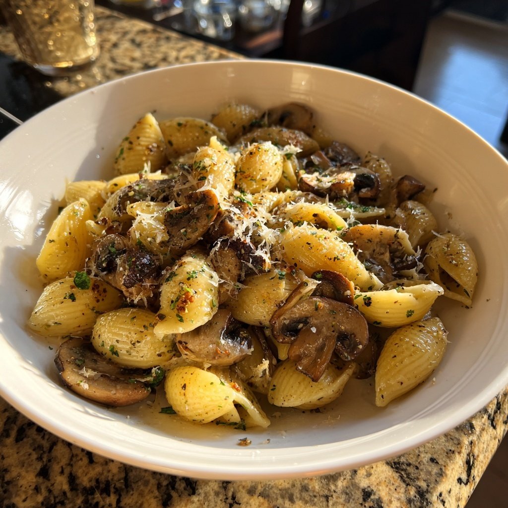Roasted Garlic Mushroom Pasta