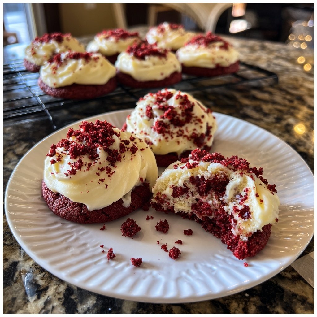 Crumbl Copycat Red Velvet Cupcake Cookies