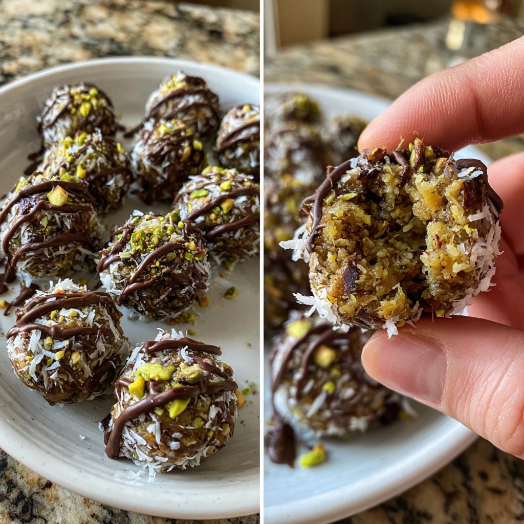 Chocolate Pistachio Coconut Bites