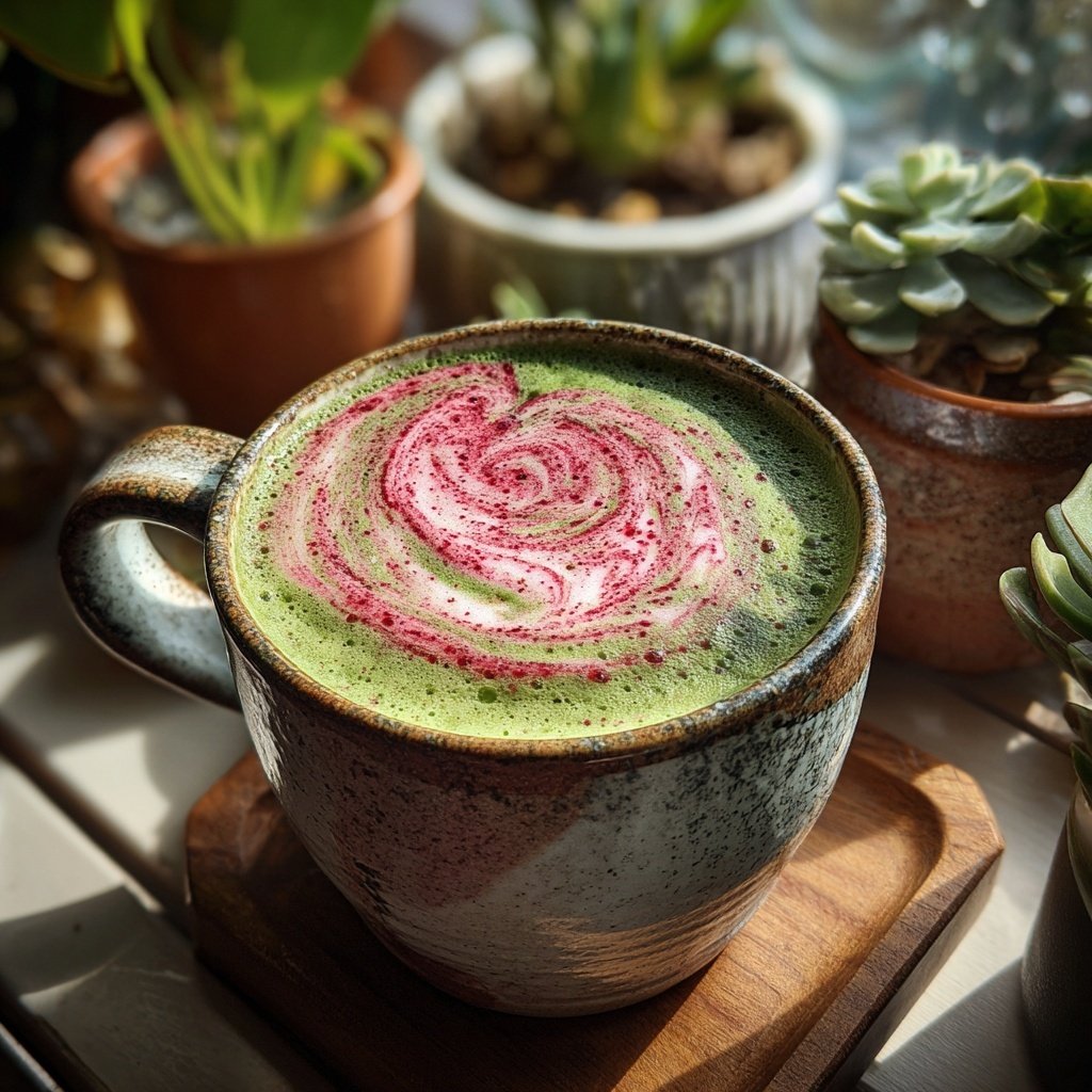 Hot Strawberry Matcha Latte