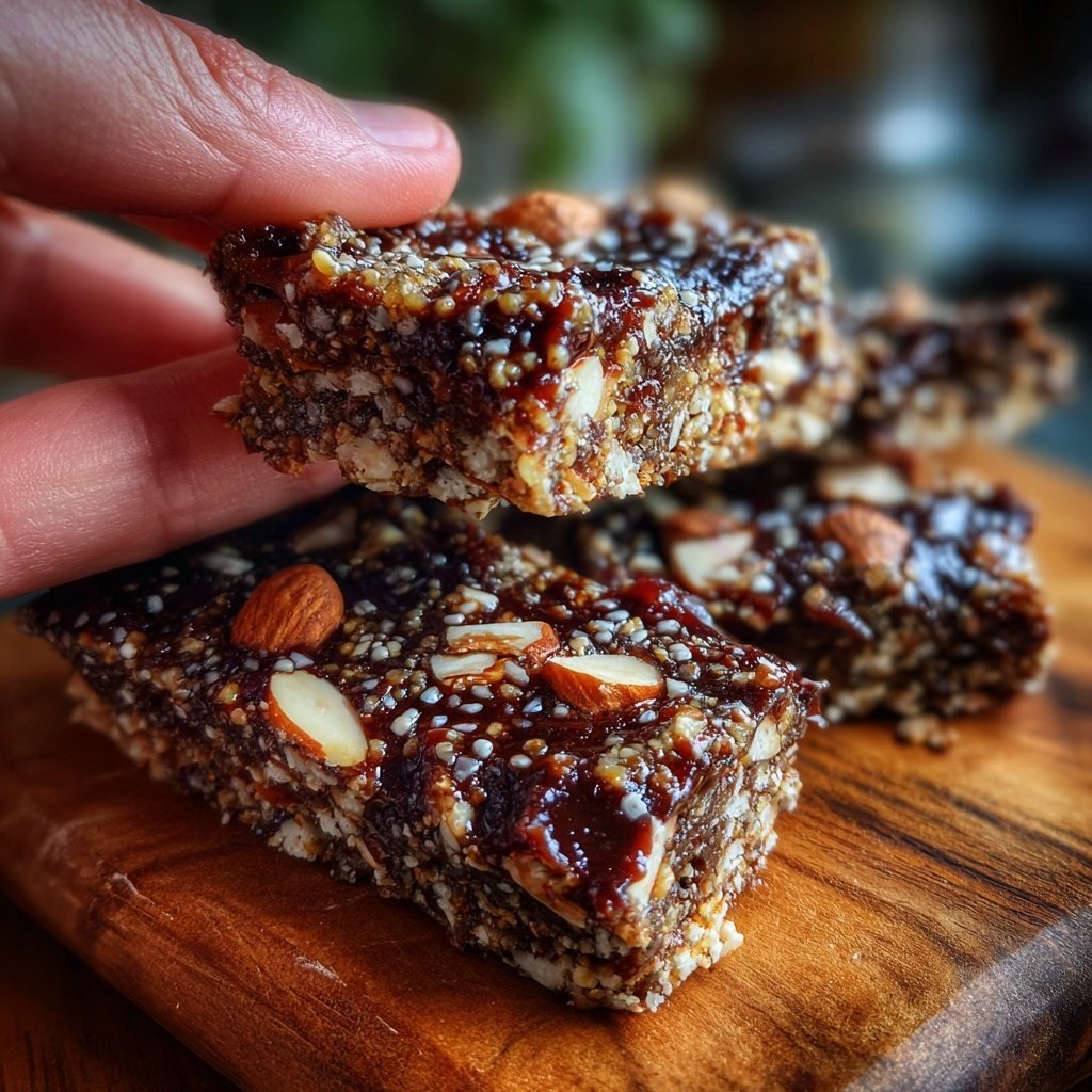 Chocolate Almond Date Energy Bars