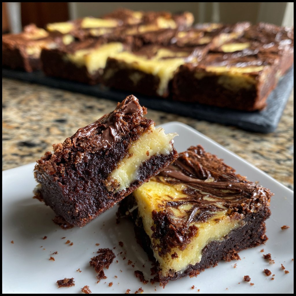 Cottage Cheese Brownies with Lemon Swirl
