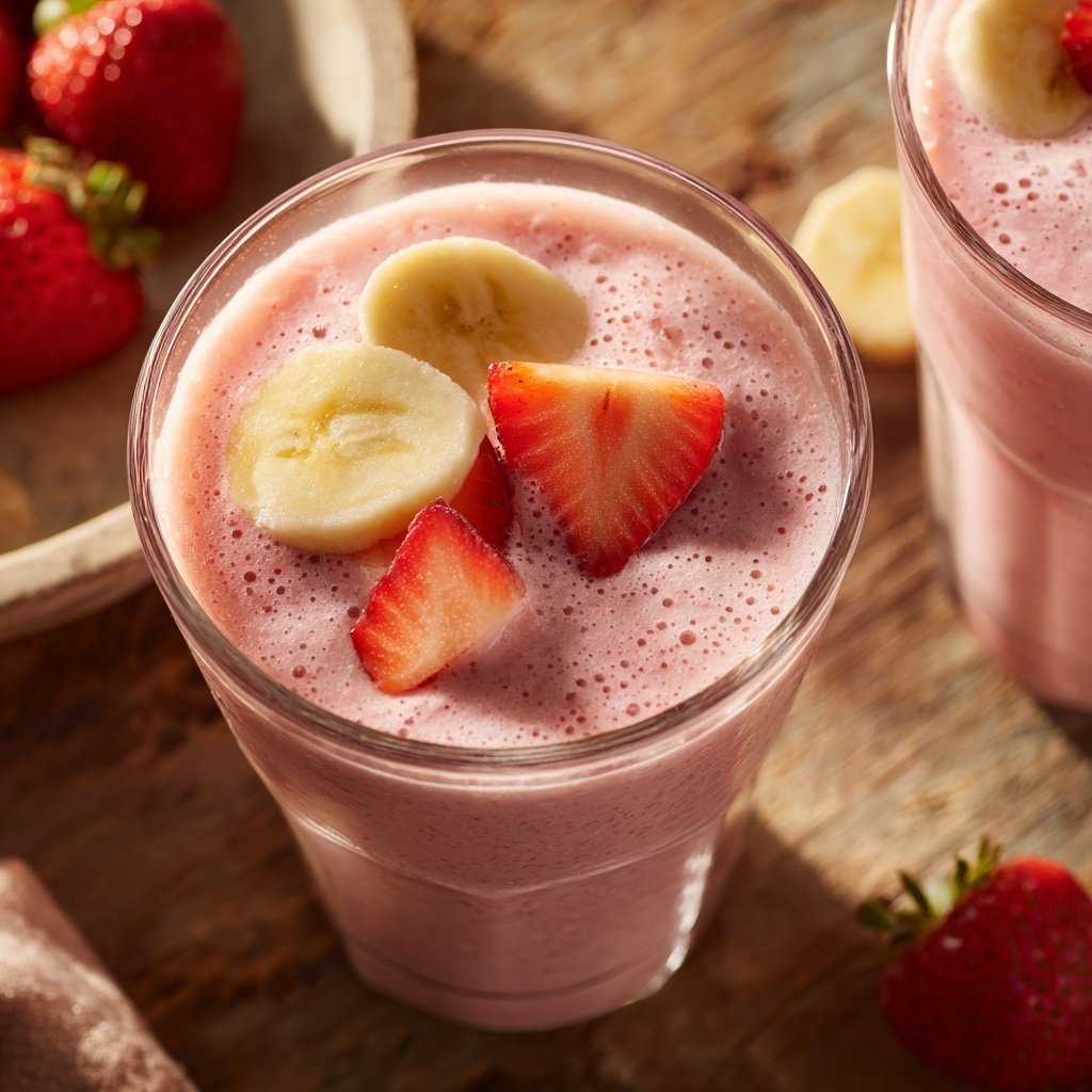 Strawberry Banana Smoothie With Milk
