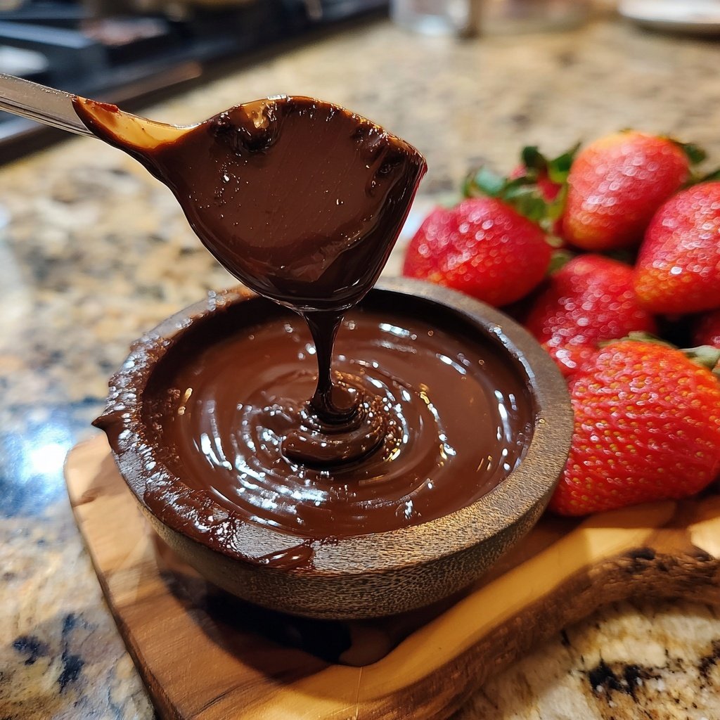 Fondue with Dark Chocolate and Chili