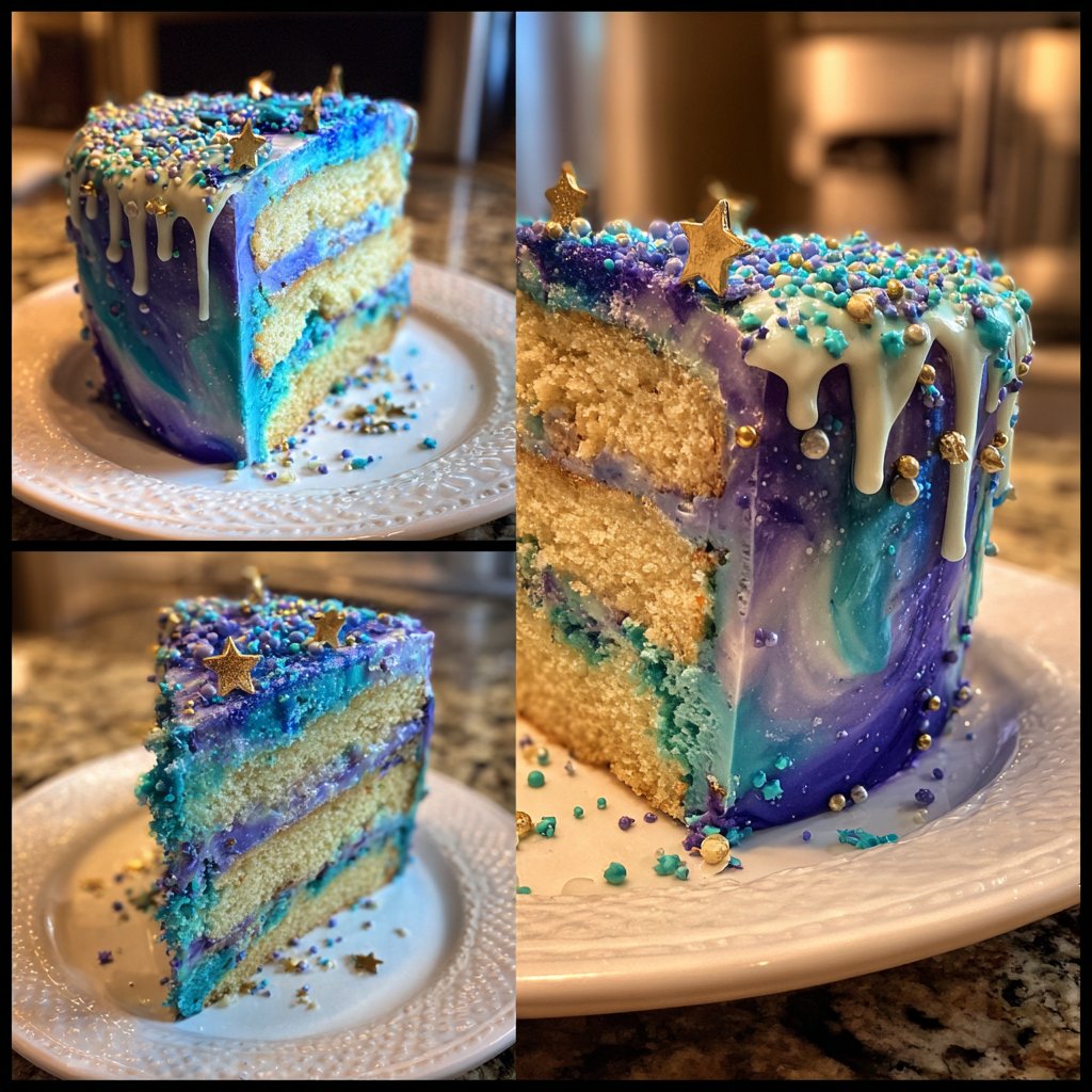 Pisces Cake With Galaxy Theme