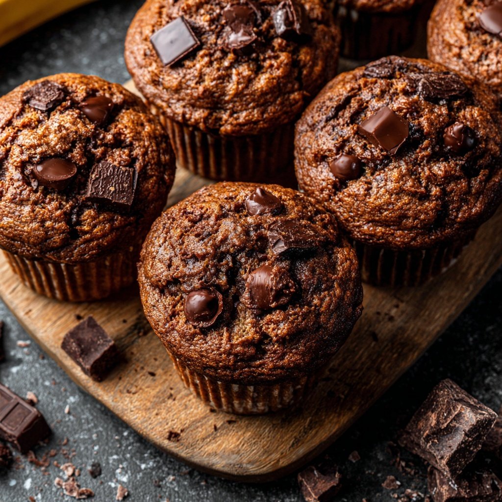 Chocolate Banana Breakfast Muffins