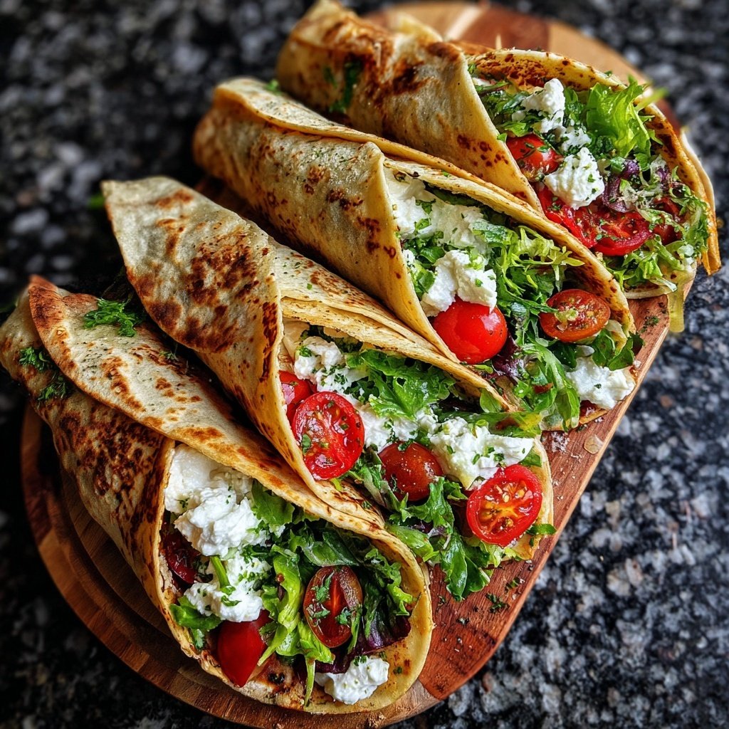 Cottage Cheese Flatbread Wraps